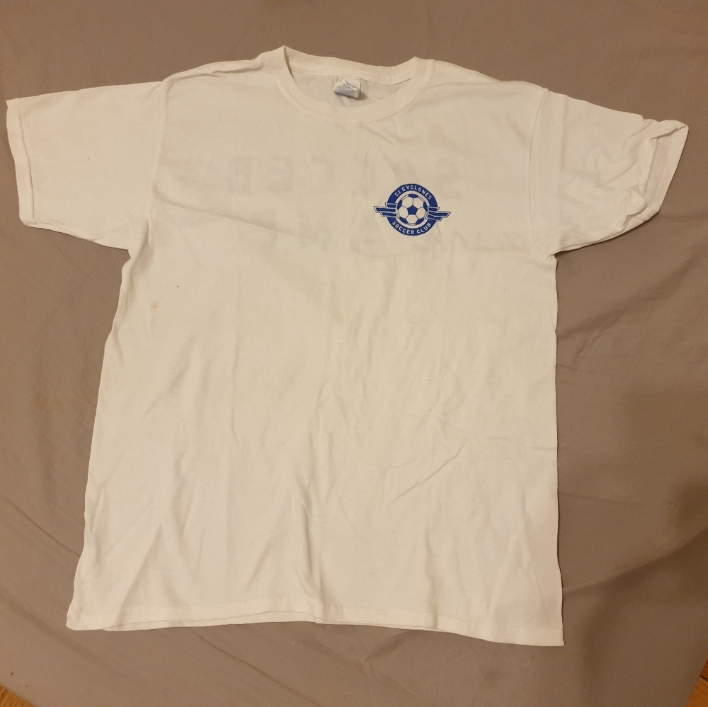 White teens soccer camp t-shirt 👕, size L (12/14 years)
